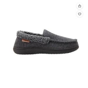 Dearfoams NIB Slippers in Black Men Sz L 11-12 Machine Washable Indoor Outdoor